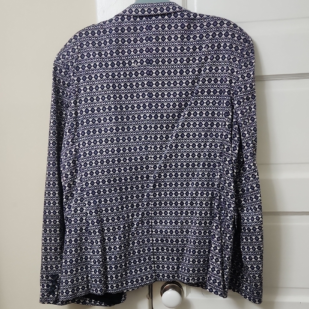 Topman Geometric Blazer - Blue and White - Picture 3 of 5